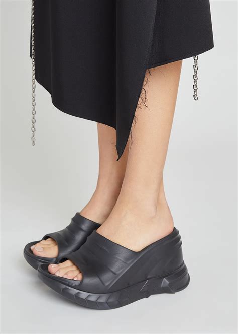 givenchy slides red black|givenchy marshmallow slide wedge sandals.